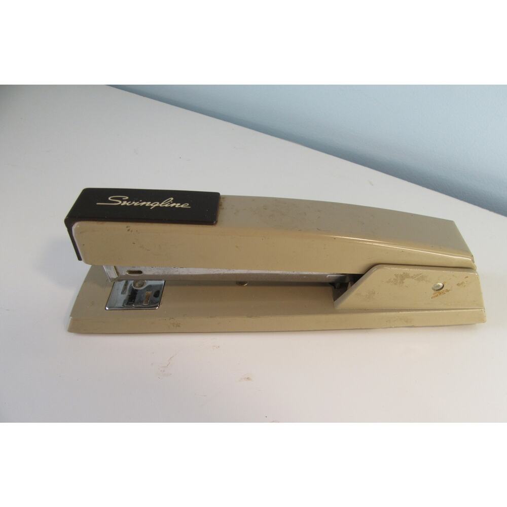VTG Swingline Stapler # 747 94-41 Heavy Duty Steel Tan Brown Metal Made In USA